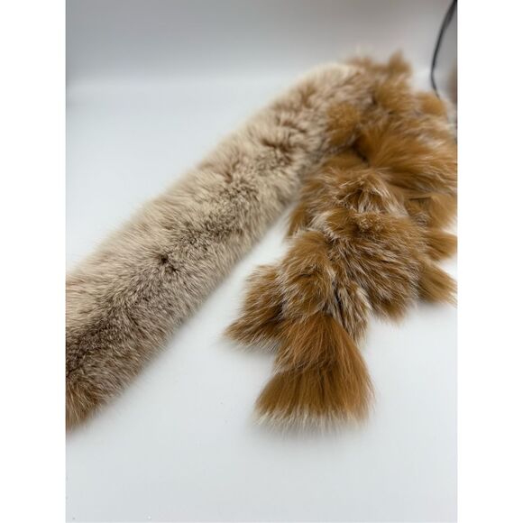 Mitchies Matchings Accessories - Mitchies Matchings Real Dyed Blue Fox Fur Stole Ruff Collar Scarf